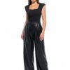 Faux Leather High Waisted Wide Leg Pants