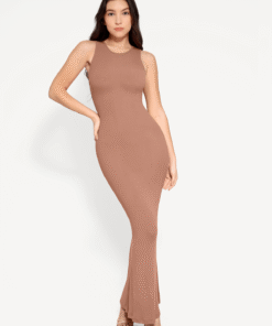 Shapewear Modal Sleeveless Crew Neck Slimming Maxi Dress