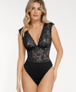 Shapewear V-neck Sleeveless Sculpting Lace Bodysuit