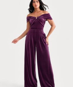 Velvet Wide-Leg Sculpting Trousers